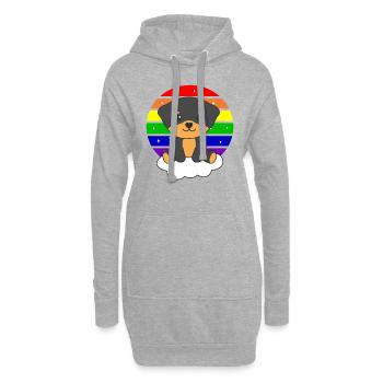 Rottweiler colorful rainbow for kids cute dog - Hoodie Dress - heather grey - Front