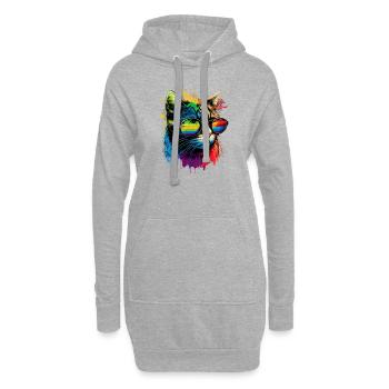 Rainbow Flag Gay Pride LGBTQ Katzen süße Katze - Hoodie-Kleid - Grau meliert - Vorne
