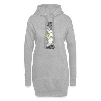 Agender Flag Pride LGBTQ Cute Penguin Stack - Hoodie Dress - heather grey - Front