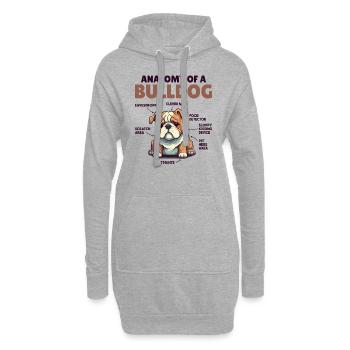 Explication du chien Anatomie d’un bouledogue - Sweat-shirt à capuche long Femme - gris chiné - Devant