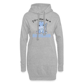 Je préfère être un dinosaure - mignon dino - Sweat-shirt à capuche long Femme - gris chiné - Devant