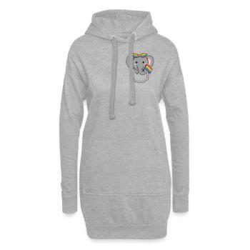 Rainbow Elephant Flag Pride LGBTQ Mignon Elephant - Sweat-shirt à capuche long Femme - gris chiné - Devant