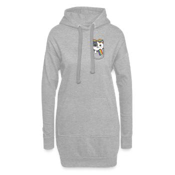 Regenbogen Katze Flag Pride LGBTQ süße Katzen - Hoodie-Kleid - Grau meliert - Vorne