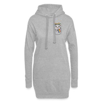 Regenbogen Katze Flag Pride LGBTQ süße Katzen - Hoodie-Kleid - Grau meliert - Vorne