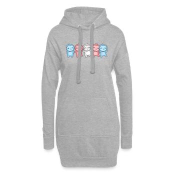 Drapeau transgenre Fierté LGBTQ paresseux mignon - Sweat-shirt à capuche long Femme - gris chiné - Devant