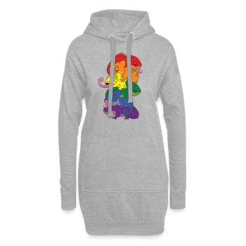 Drapeau arc-en-ciel Pride LGBTQ Mignon Caméléon Stack - Sweat-shirt à capuche long Femme - gris chiné - Devant