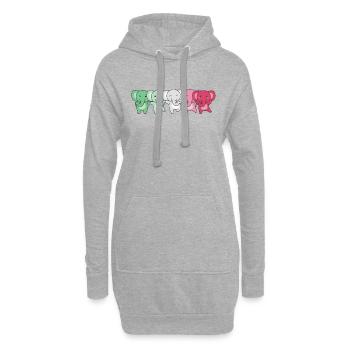 Abrossexual Flag Pride LGBTQ Cute Elephant - Hoodie Dress - heather grey - Front