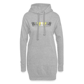 Demiping Flag Pride LGBTQ Cute Elephant - Hoodie Dress - heather grey - Front