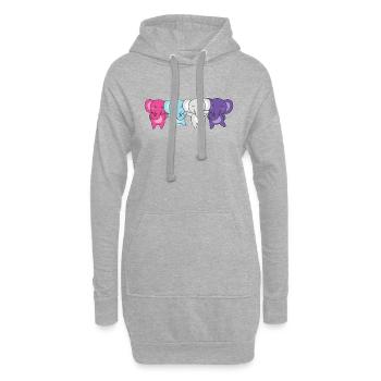 Multisexual Flag Pride LGBTQ Cute Elephant - Hoodie Dress - heather grey - Front