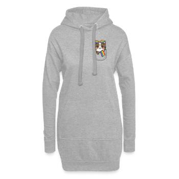 Regenbogen Katze Flag Pride LGBTQ süße Katzen - Hoodie-Kleid - Grau meliert - Vorne