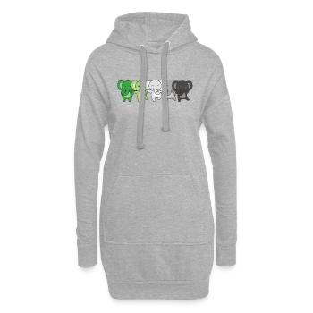 Aromantik Flag Pride LGBTQ Cute Elephant - Hoodie Dress - heather grey - Front