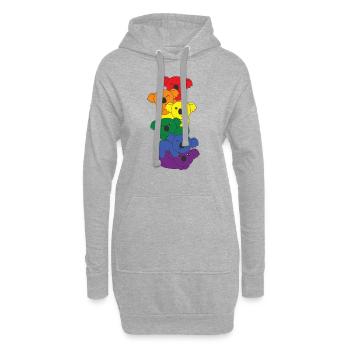 Regenbogen Flag Pride LGBTQ süßer Koala Stapel - Hoodie-Kleid - Grau meliert - Vorne