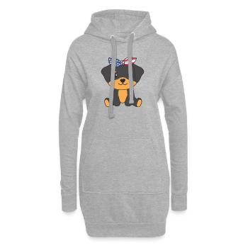 4. Juli amerikanischer Rottweiler für Kinder USA - Hoodie-Kleid - Grau meliert - Vorne