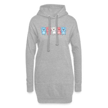 Drapeau transgenre Fierté LGBTQ Mignon Ours - Sweat-shirt à capuche long Femme - gris chiné - Devant