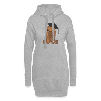 Kids Kindergarten nailed it Capybara Graduation - Hoodie-Kleid - Grau meliert - Vorne