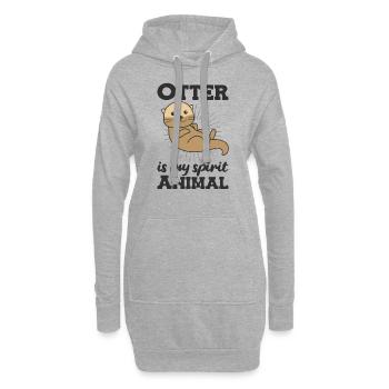 Otter is my spirit animal - süßer Otter - Hoodie-Kleid - Grau meliert - Vorne