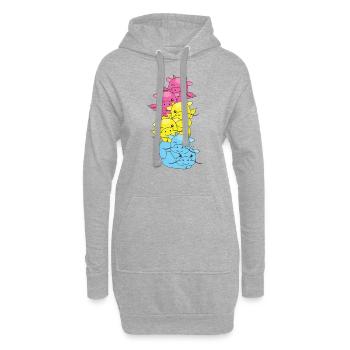Pansexuell Flag Pride LGBTQ süßer Drache - Hoodie-Kleid - Grau meliert - Vorne