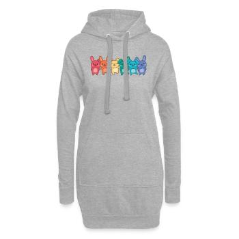 Regenbogen Hase Flag Pride LGBTQ süße Hasen - Hoodie-Kleid - Grau meliert - Vorne