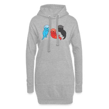 Polyamory Flag Gay Pride LGBTQ Otter - Hoodie-Kleid - Grau meliert - Vorne