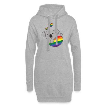Regenbogen Flag Pride LGBTQ süßes Koala Love - Hoodie-Kleid - Grau meliert - Vorne
