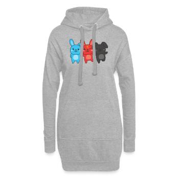 Polyamory Flag Gay Pride LGBTQ Hase - Hoodie-Kleid - Grau meliert - Vorne