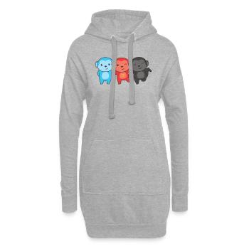 Polyamory Flag Gay Pride LGBTQ Affe - Hoodie-Kleid - Grau meliert - Vorne
