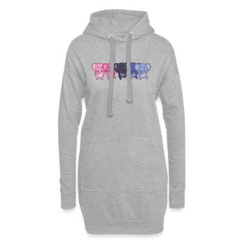 Omnisexual Flag Pride LGBTQ Cute Elephant - Hoodie Dress - heather grey - Front