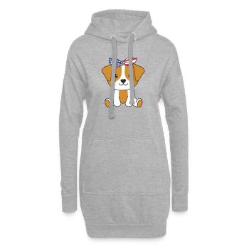 4. Juli amerikanischer Jack Russell für Kinder USA - Hoodie-Kleid - Grau meliert - Vorne