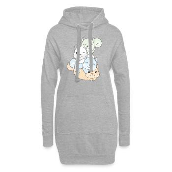 Flag Pride LGBTQ mignon écureuil sans étiquette - Sweat-shirt à capuche long Femme - gris chiné - Devant