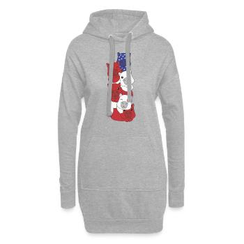 Capybara pour le drapeau des États-Unis du quatrième juillet - Sweat-shirt à capuche long Femme - gris chiné - Devant