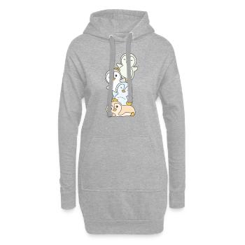 Unlabeld Flag Pride LGBTQ mignon pingouin - Sweat-shirt à capuche long Femme - gris chiné - Devant