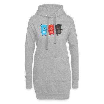 Polyamory Flag Gay Pride LGBTQ Bär - Hoodie-Kleid - Grau meliert - Vorne