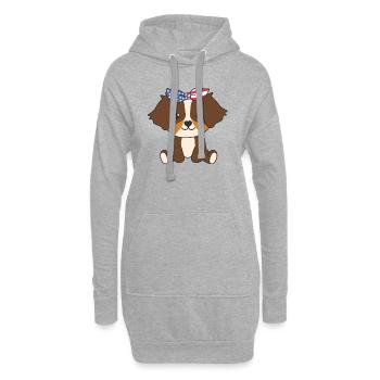 4. Juli amerikanischer Australian Shepherd USA - Hoodie-Kleid - Grau meliert - Vorne