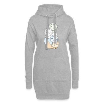 Flag Pride LGBTQ paresseux mignon sans étiquette - Sweat-shirt à capuche long Femme - gris chiné - Devant
