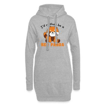 Ich wäre lieber ein Roter Panda süße Roter Panda - Hoodie-Kleid - Grau meliert - Vorne