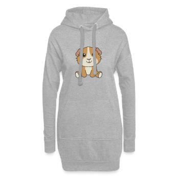 Cochon d’Inde Animaux mignons pour enfants manga - Sweat-shirt à capuche long Femme - gris chiné - Devant