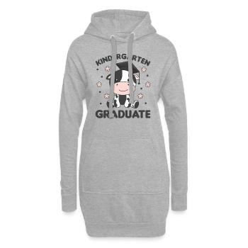 Kids Kindergarten graduate Kuh Graduation - Hoodie-Kleid - Grau meliert - Vorne