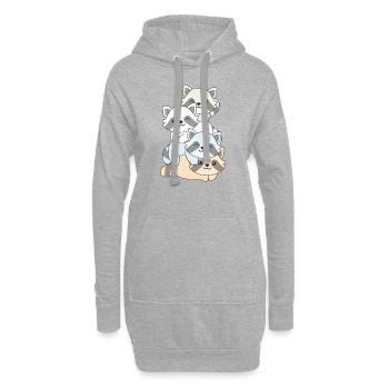 Unlabeld Flag Pride LGBTQ Mignon Raccoon - Sweat-shirt à capuche long Femme - gris chiné - Devant