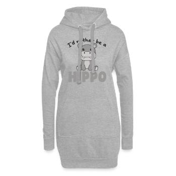 Ich wäre lieber eine Flusspferd - süße Flusspferd - Hoodie-Kleid - Grau meliert - Vorne