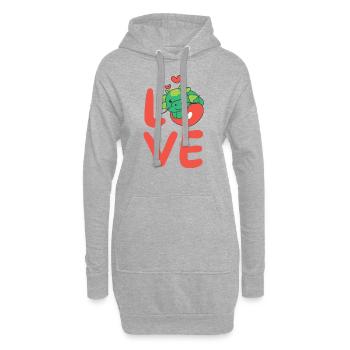 Dragon pour la Saint-Valentin Animaux mignons Cœurs Amour - Sweat-shirt à capuche long Femme - gris chiné - Devant
