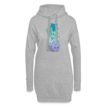 Neptunic Flag Pride LGBTQ Cute Cat Stack - Hoodie Dress - heather grey - Front