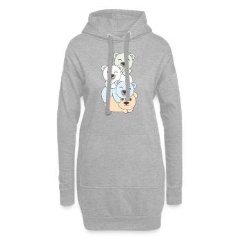 Drapeau sans étiquette Fierté LGBTQ Ours mignon - Sweat-shirt à capuche long Femme - gris chiné - Devant