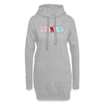 hijra flag pride LGBTQ mignon lapin bande - Sweat-shirt à capuche long Femme - gris chiné - Devant
