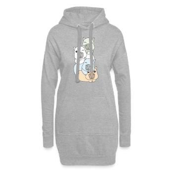 Drapeau sans étiquette Fierté LGBTQ Mignon Capybara - Sweat-shirt à capuche long Femme - gris chiné - Devant