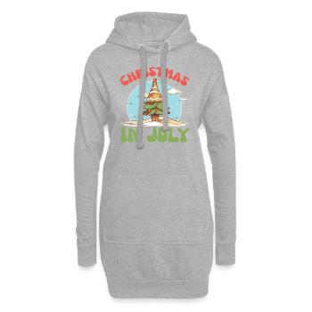 Noël en juillet - drôle d’été Noël - Sweat-shirt à capuche long Femme - gris chiné - Devant