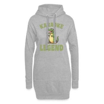 Un chanteur de karaoké dit une légende du karaoké au crocodile - Sweat-shirt à capuche long Femme - gris chiné - Devant