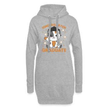 Kids Kindergarten graduate Katze Graduation - Hoodie-Kleid - Grau meliert - Vorne