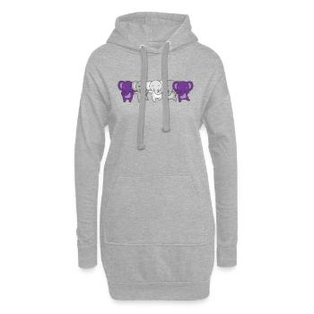 Graysexual Flag Pride LGBTQ Cute Elephant - Hoodie Dress - heather grey - Front