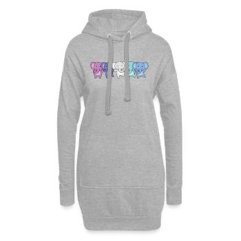 Spectrasdrapeau sexuel Fierté LGBTQ Mignon éléphant - Sweat-shirt à capuche long Femme - gris chiné - Devant