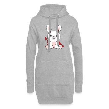 Bunny Happy Halloween Devil Costume - Hoodie Dress - heather grey - Front